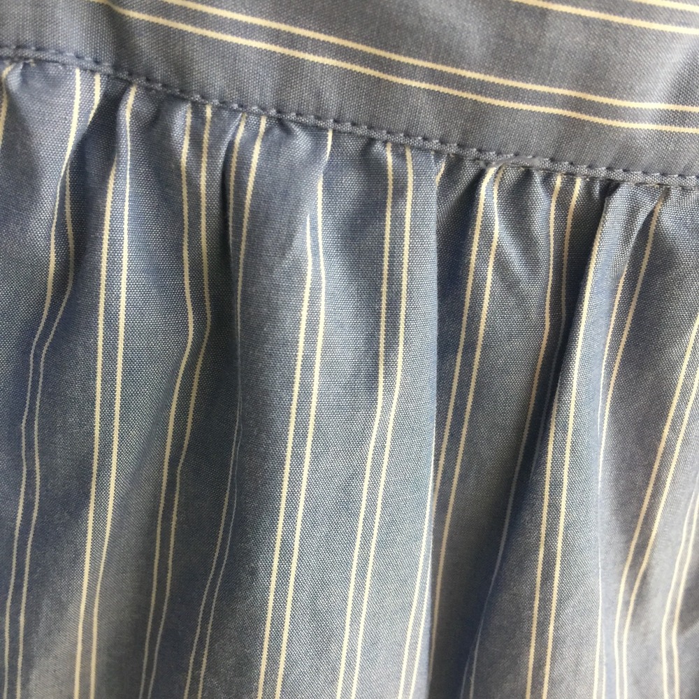 Madewell Bistro Small Mini Skirt Blue / White Stripes Chambray Denim Lined - Picture 7 of 12